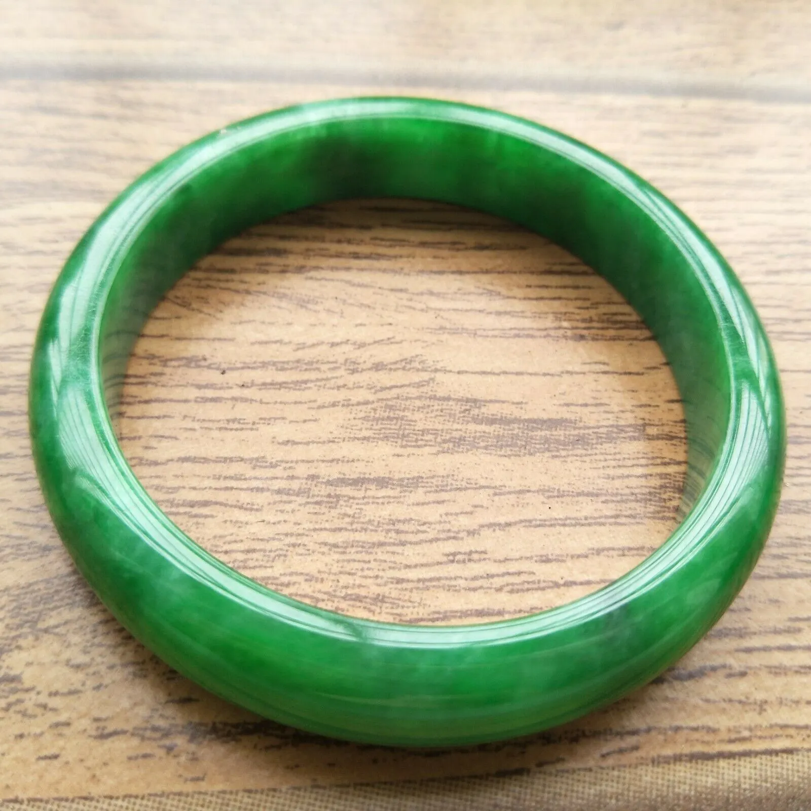 10% OFF- 61/62/63mm Certified Natural Jadeite Emerald A*Jade Handcarved Bangle A261