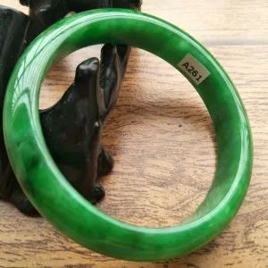10% OFF- 61/62/63mm Certified Natural Jadeite Emerald A*Jade Handcarved Bangle A261