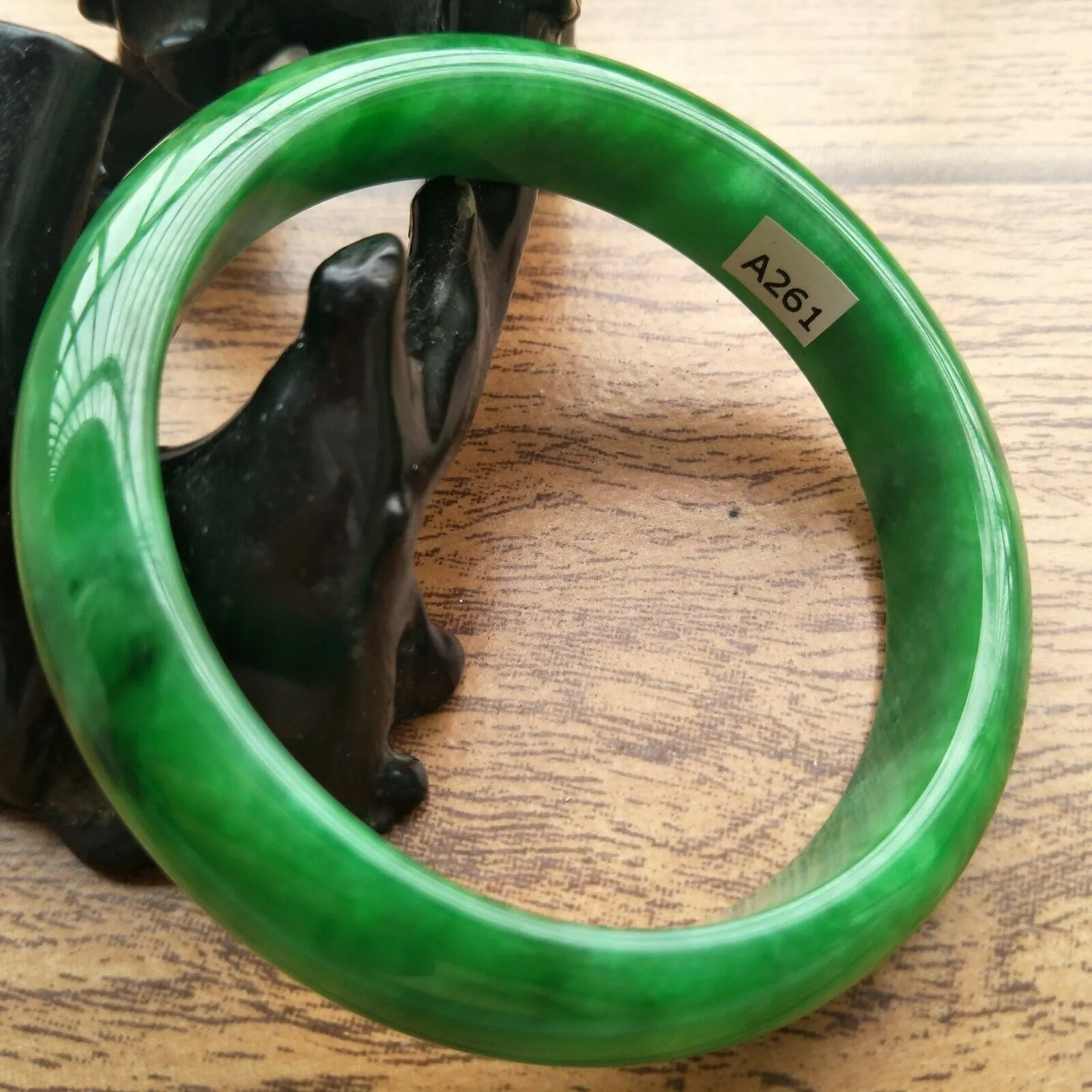 10% OFF- 61/62/63mm Certified Natural Jadeite Emerald A*Jade Handcarved Bangle A261