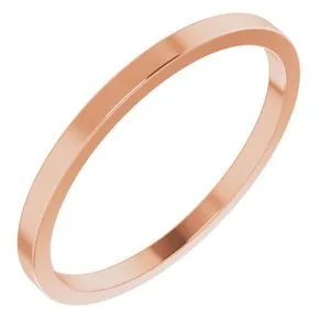 10K Rose 1.5 mm Flat Band Size 6