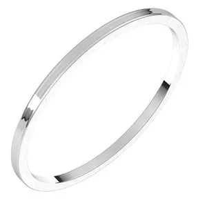 10K White 1 mm Flat Ultra-Light Band Size 12