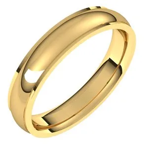 10K Yellow 4 mm Comfort Fit Edge Band Size 11
