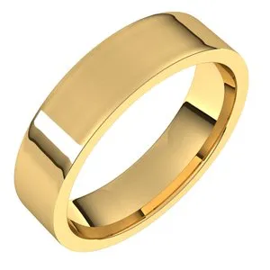 10K Yellow 5 mm Flat Comfort Fit Light Band Size 8