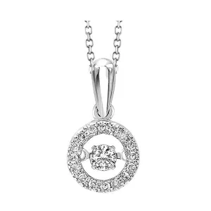 10KT White Gold & Diamond Classic Book Rhythm Of Love Neckwear Pendant  - 1/5 ctw