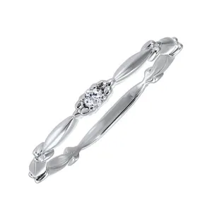 10KT White Gold Classic Book Birthstone Stackable Fashion Ring