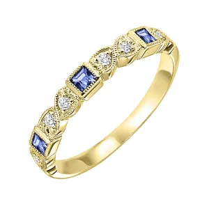 10KT Yellow Gold & Diamond Classic Book Stackable Fashion Ring  - 1/10 ctw