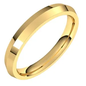 14K Yellow 3 mm Knife Edge Comfort Fit Band Size 7.5