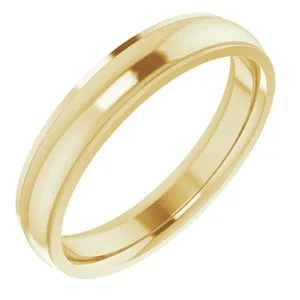 14K Yellow 4 mm Comfort Fit Edge Band Size 8.5