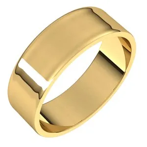 14K Yellow 6 mm Flat Ultra-Light Band Size 8