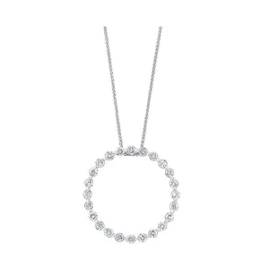 14KT White Gold & Diamond Classic Book Single Prong Neckwear Pendant  - 1 ctw