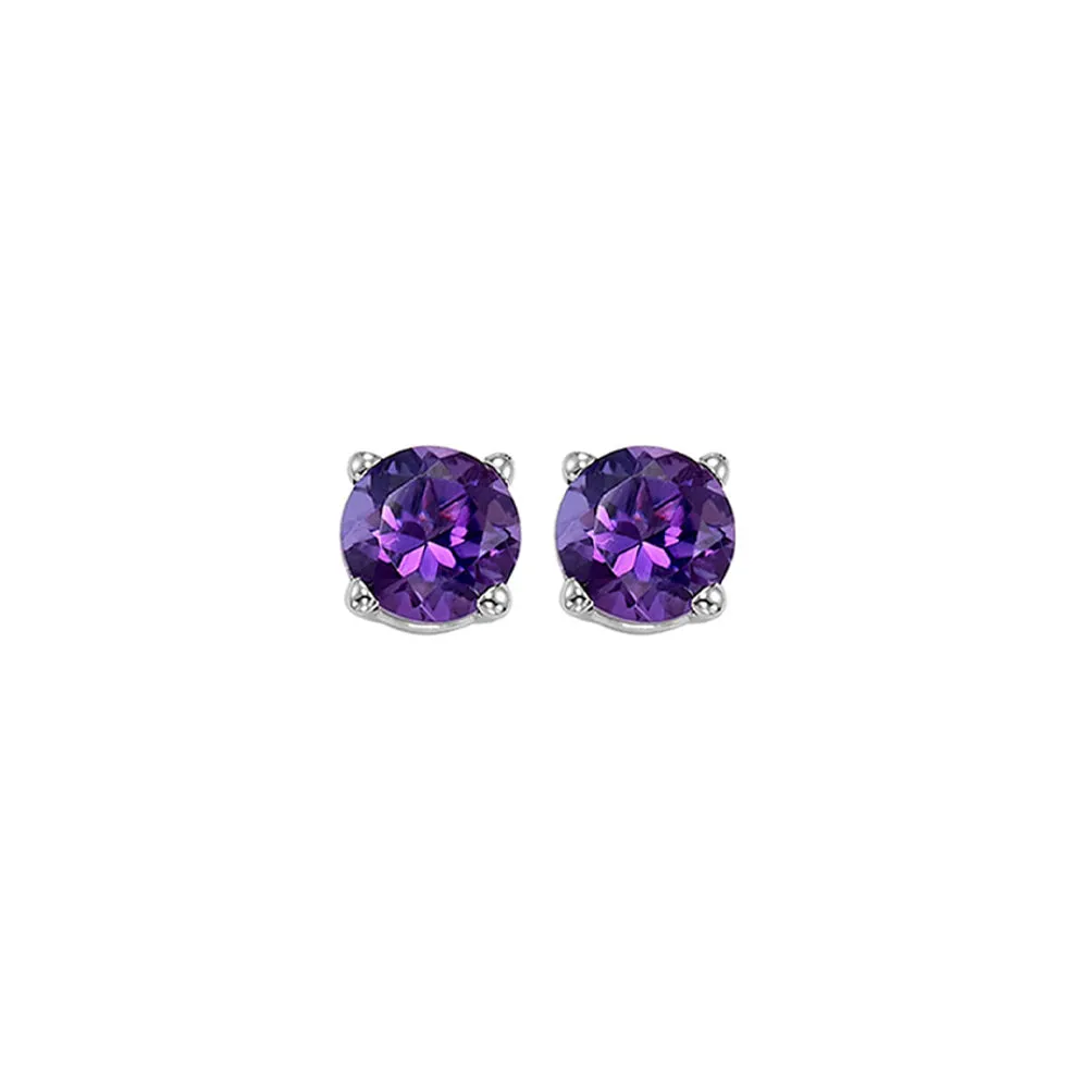 14KT White Gold Classic Book Color Stud Earrings