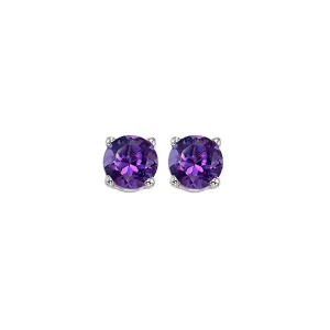 14KT White Gold Classic Book Color Stud Earrings