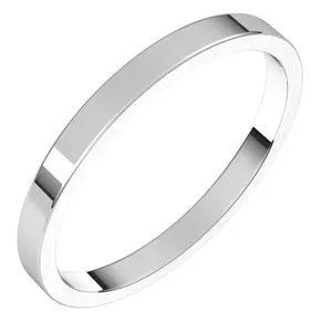 18K White 2 mm Flat Band Size 6.5