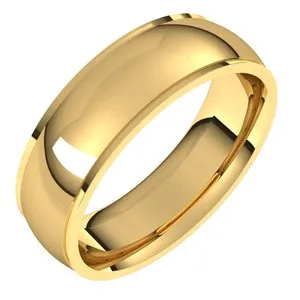 18K Yellow 6 mm Comfort Fit Edge Band Size 8