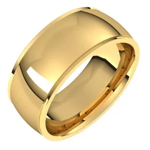 18K Yellow 8 mm Comfort Fit Edge Band Size 8.5