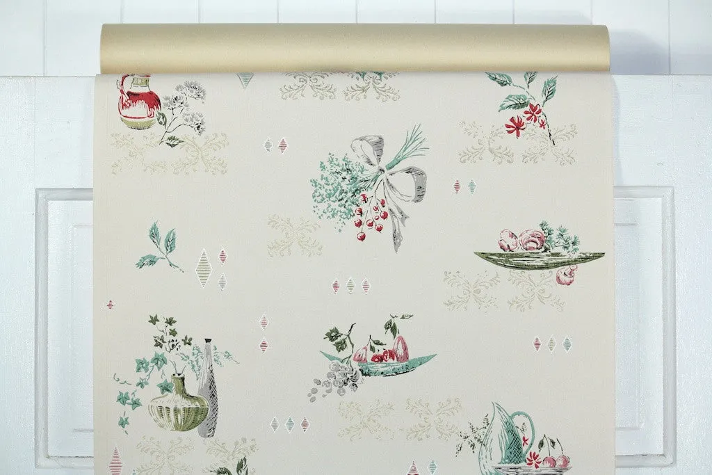 1950s Kitchen Vintage Wallpaper