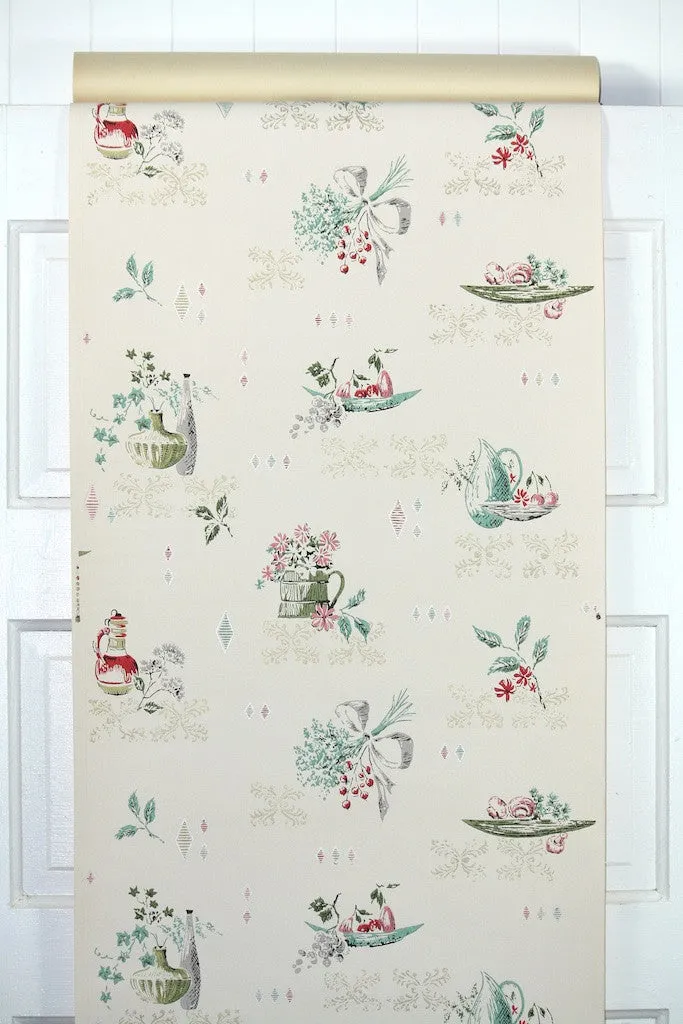 1950s Kitchen Vintage Wallpaper