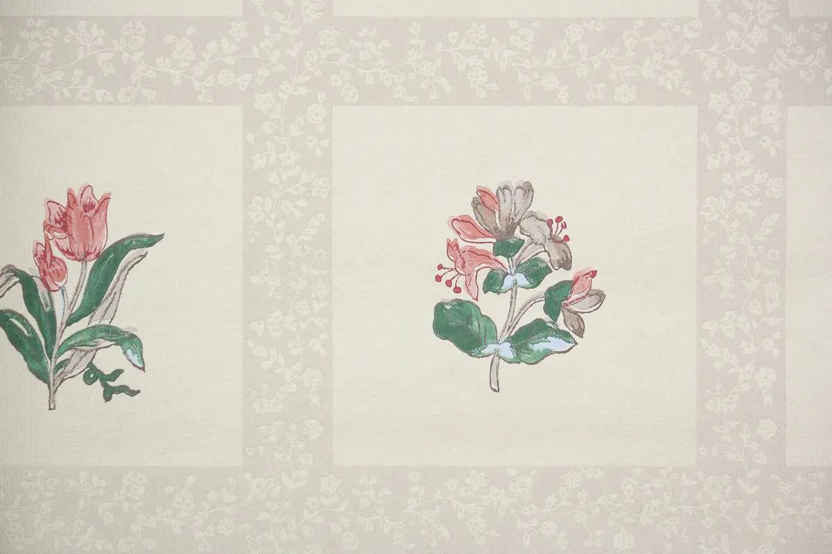 1970s Floral Vintage Wallpaper