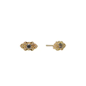 3 MM GREY SPINEL STUD EARRINGS