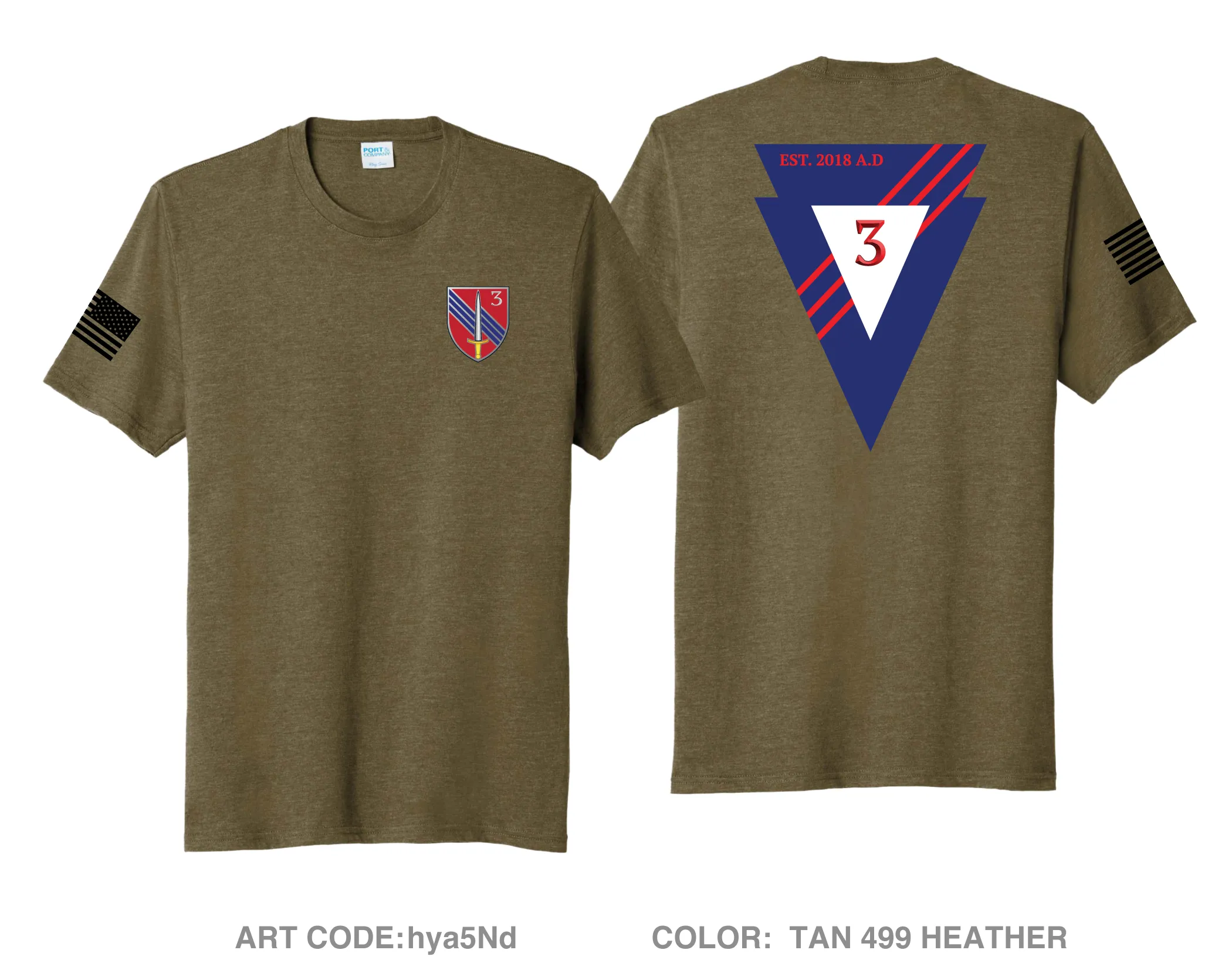 3 SQDN, 3 SFAB Comfort Unisex Triblend SS Tee - hya5Nd