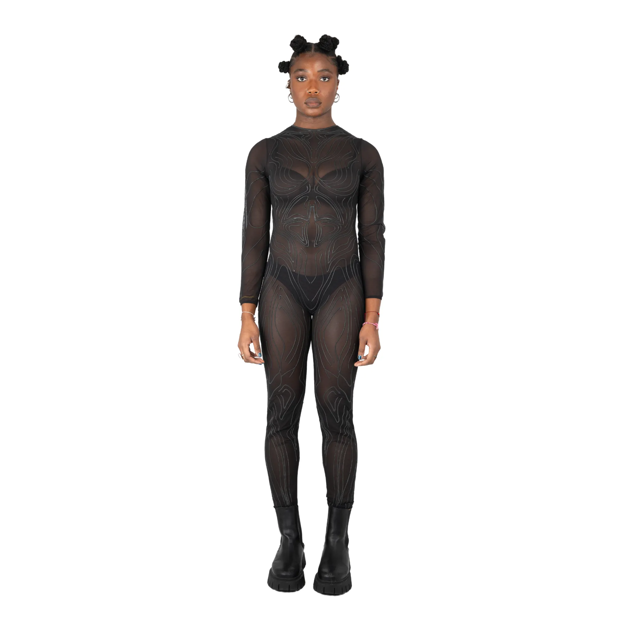 3D Latex Catsuit - Black