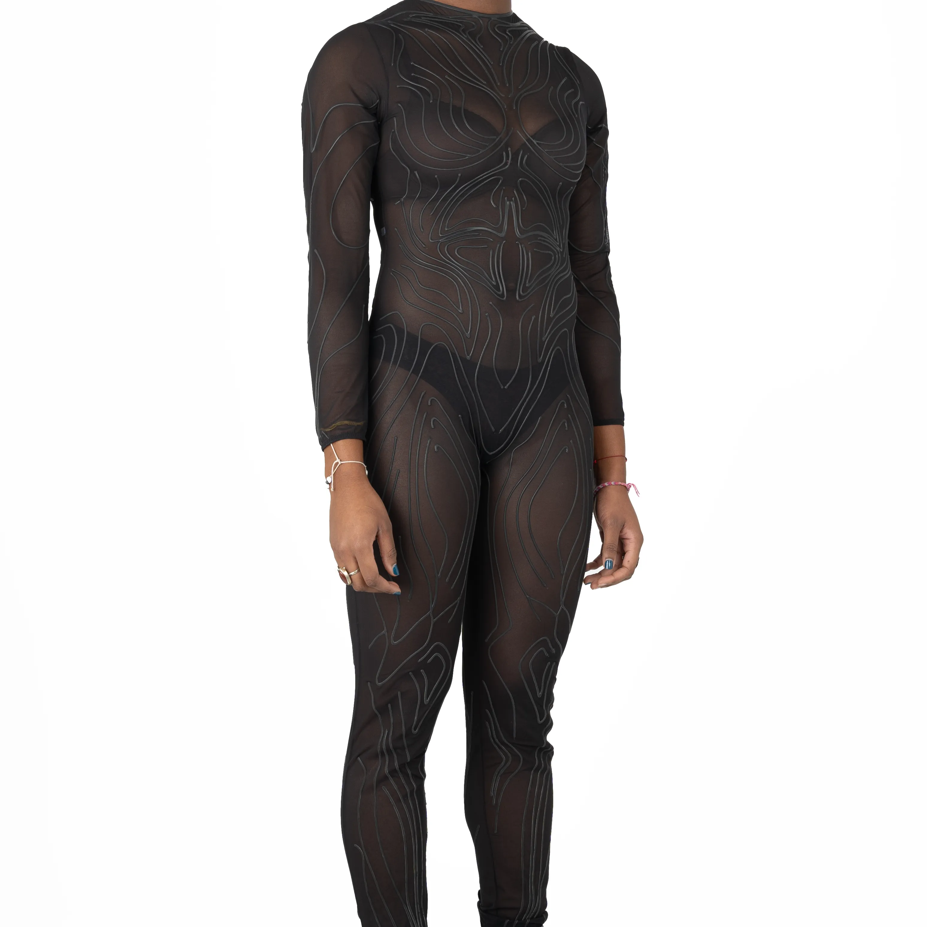 3D Latex Catsuit - Black