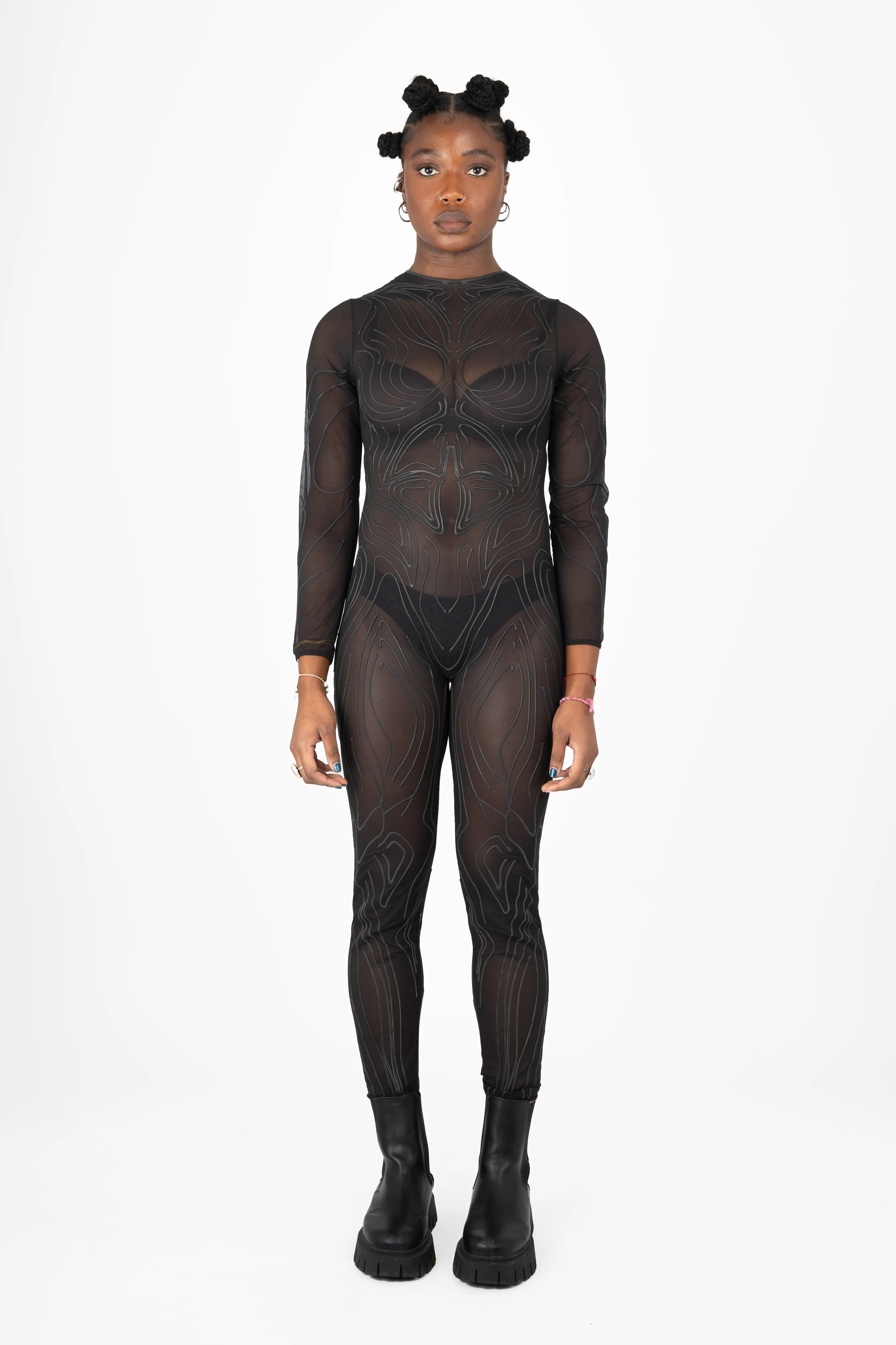 3D Latex Catsuit - Black