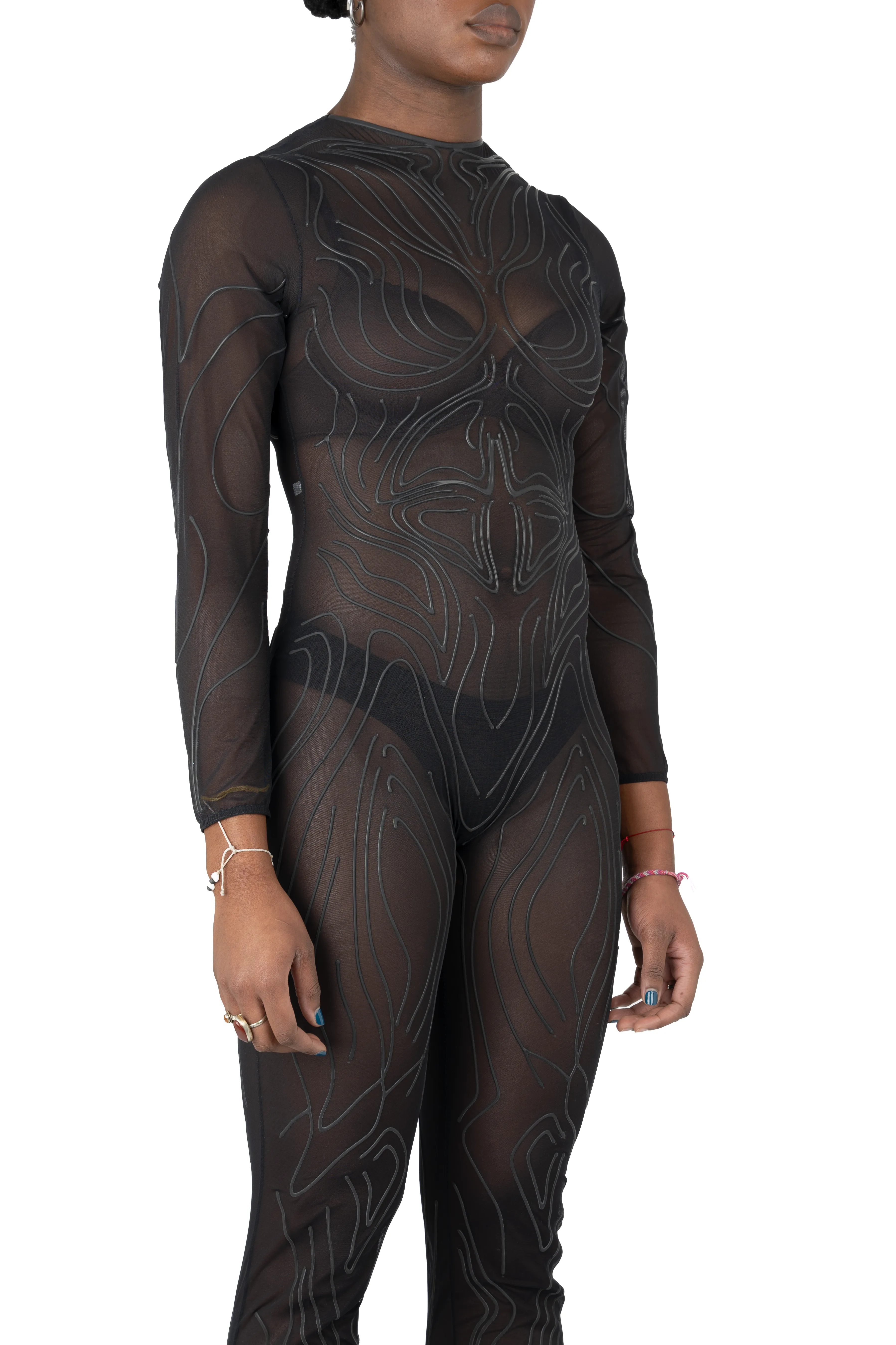 3D Latex Catsuit - Black