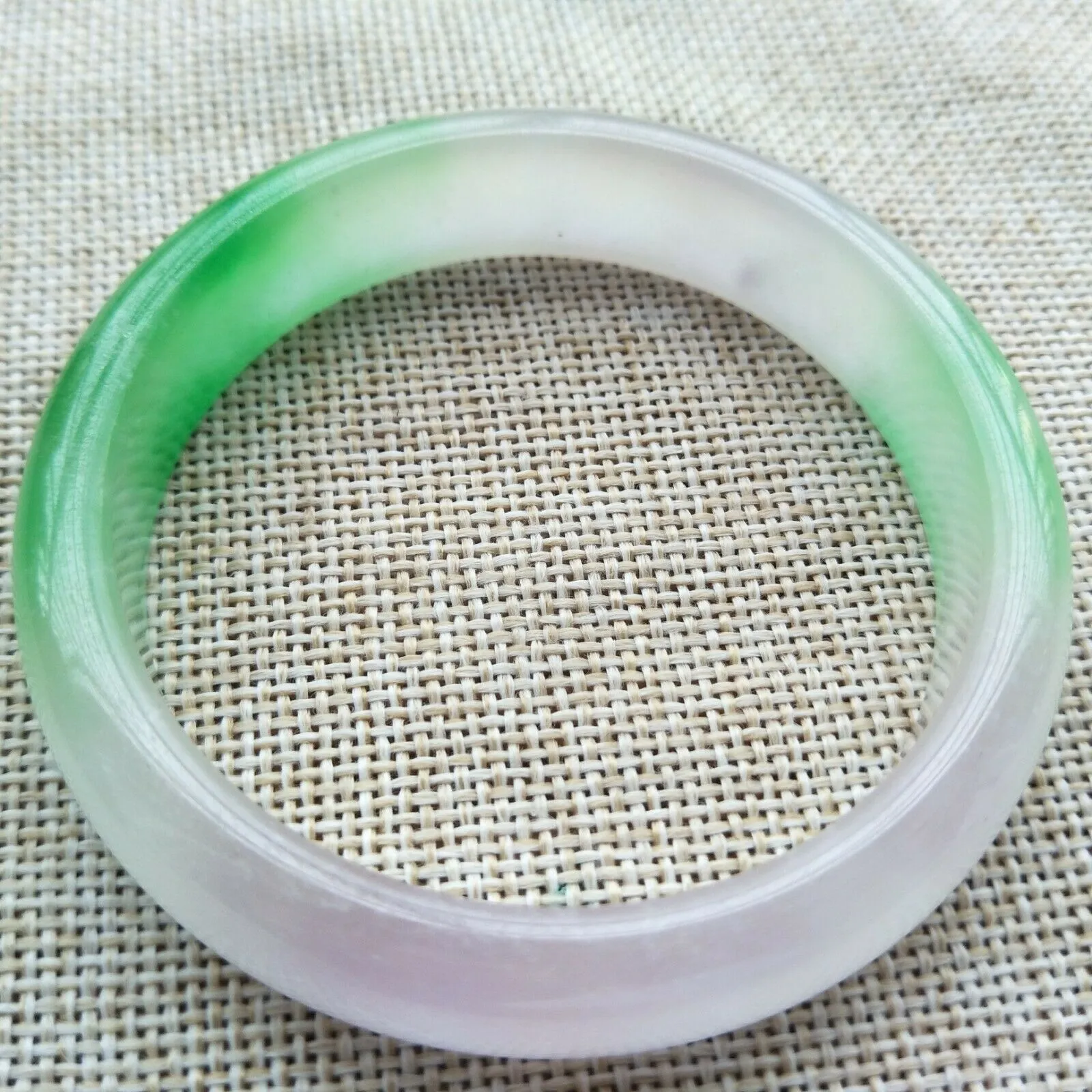 57/58/59mm Certified Natural 3 Color Jadeite Emerald A Jade HandCarved Lucky Bracelet Bangle V526