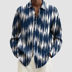 Abstract Stripes Pattern Long Sleeve Shirt
