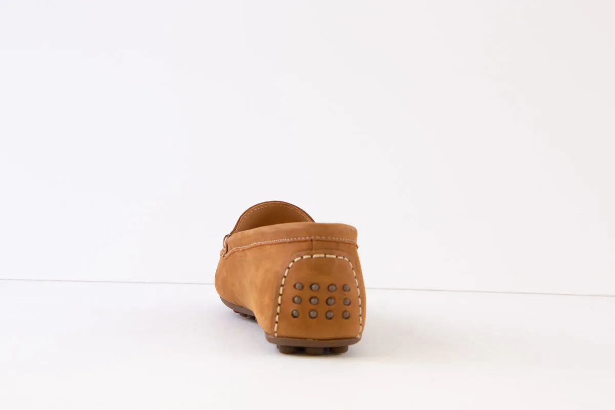 AEROBICS - 8227.012 FLAT SLIP-ON MOCCASIN SHOE - TAN NUBUCK