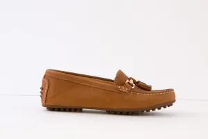 AEROBICS - 8227.012 FLAT SLIP-ON MOCCASIN SHOE - TAN NUBUCK