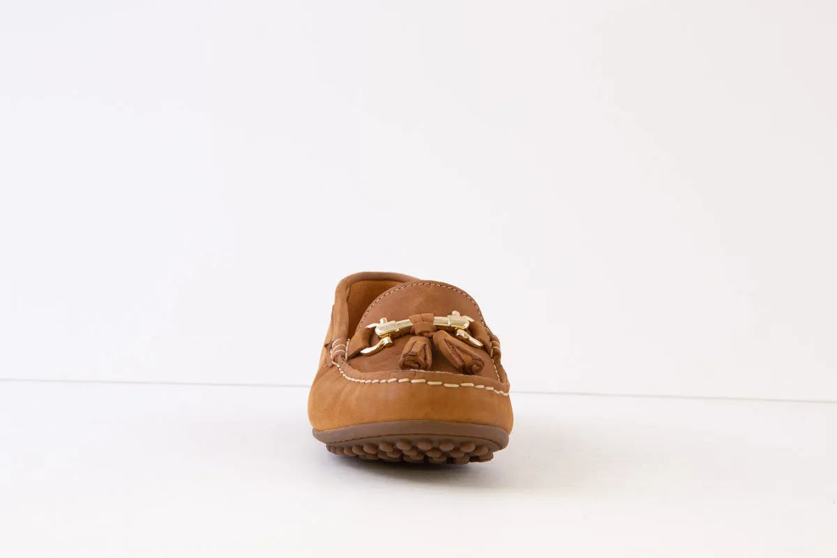 AEROBICS - 8227.012 FLAT SLIP-ON MOCCASIN SHOE - TAN NUBUCK