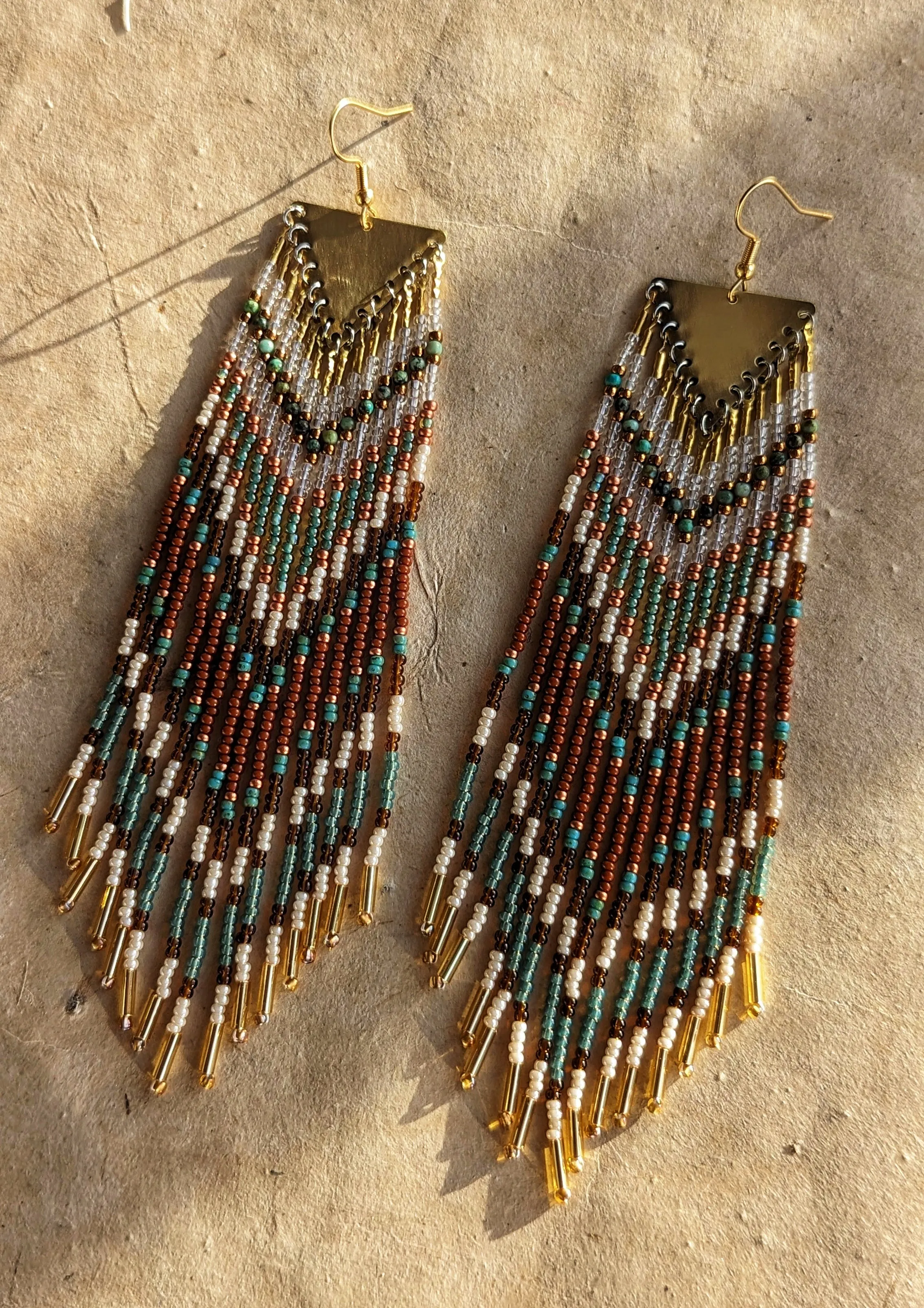 Assata Terracotta Seed Bead Earrings