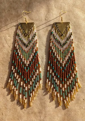 Assata Terracotta Seed Bead Earrings
