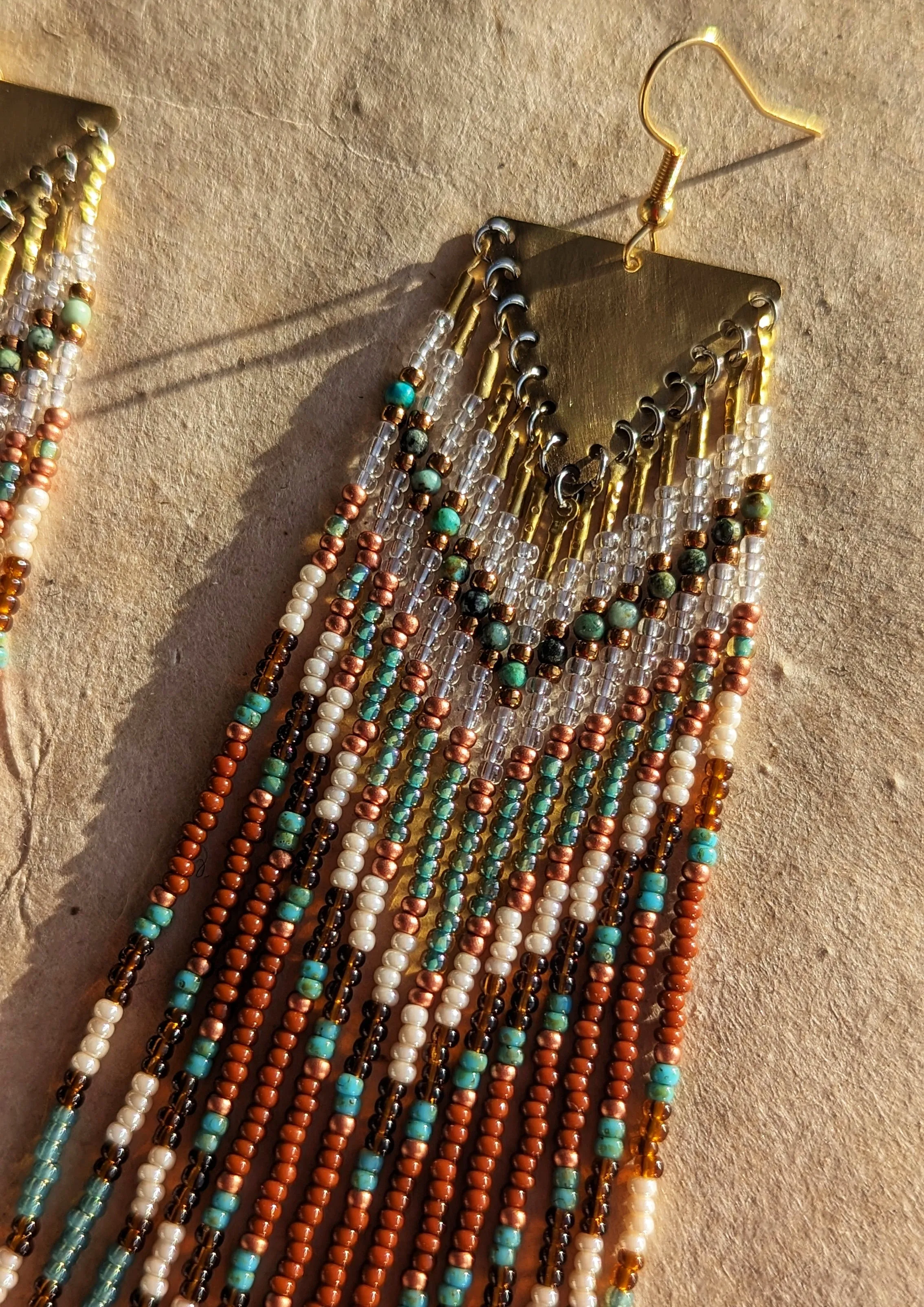 Assata Terracotta Seed Bead Earrings