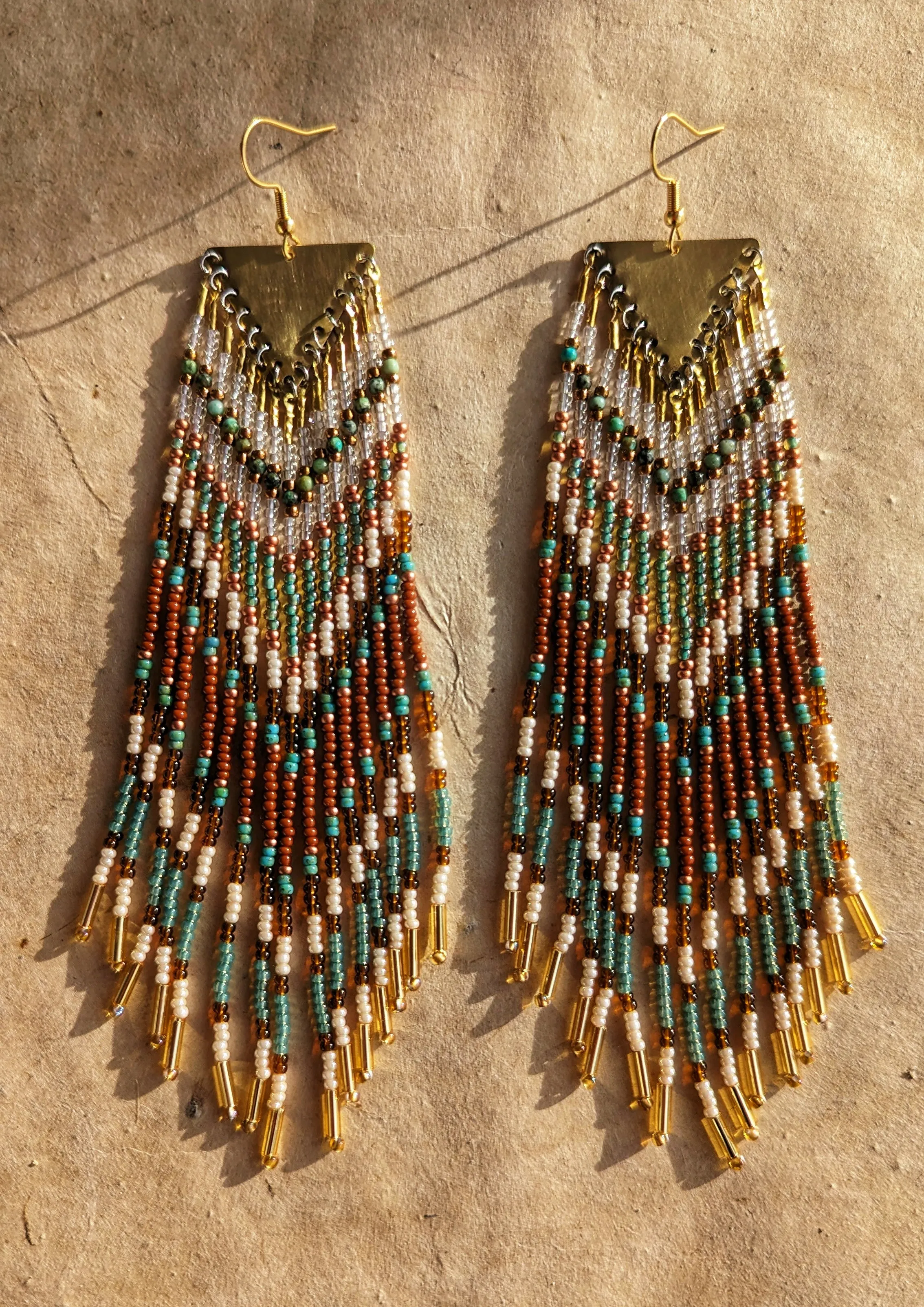 Assata Terracotta Seed Bead Earrings