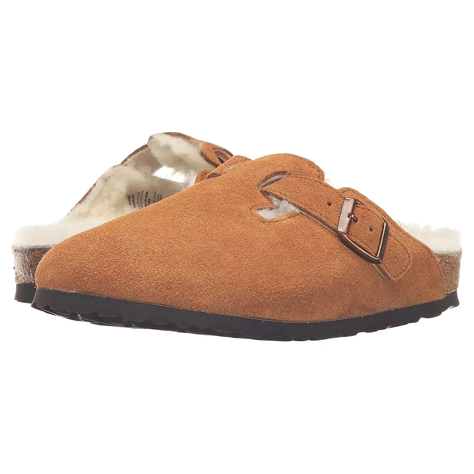 Birkenstock Boston Shearling Suede Unisex Slip On Sandals - UK 5.5 - US 8 Women / 6 Men - EU 39