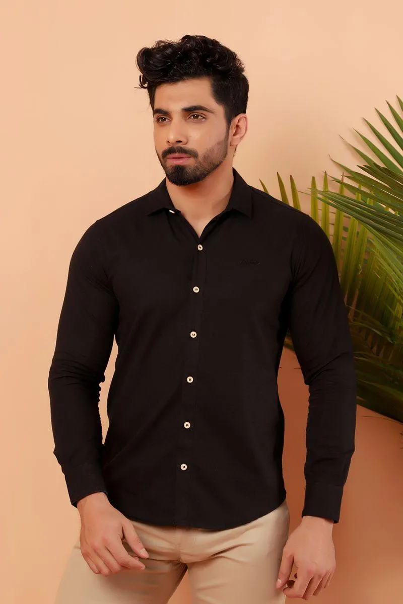 Black Casual Shirt FS Slim Fit