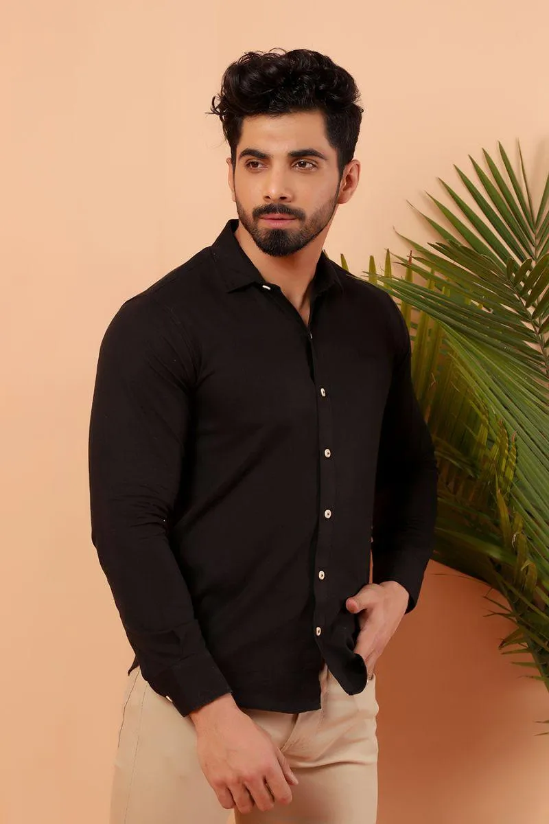 Black Casual Shirt FS Slim Fit