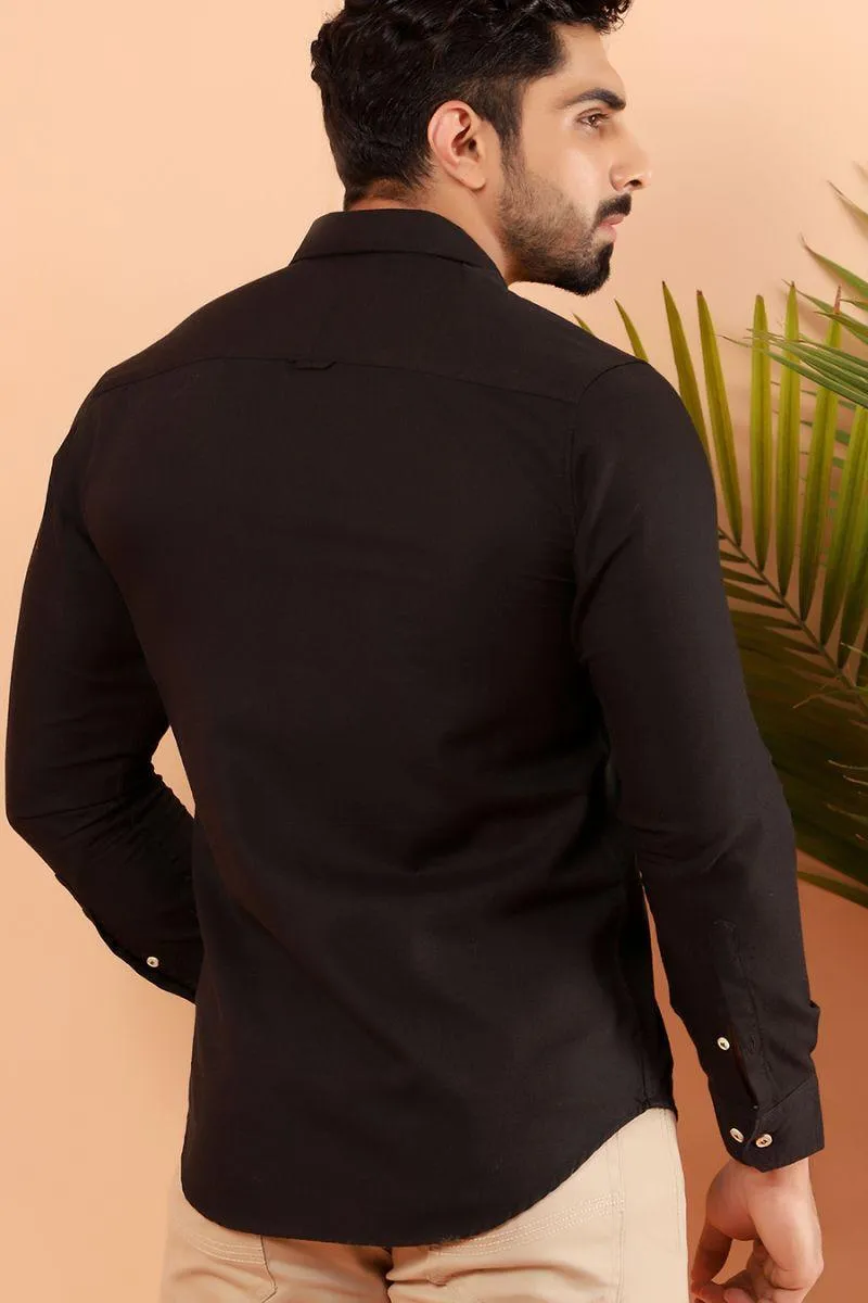 Black Casual Shirt FS Slim Fit