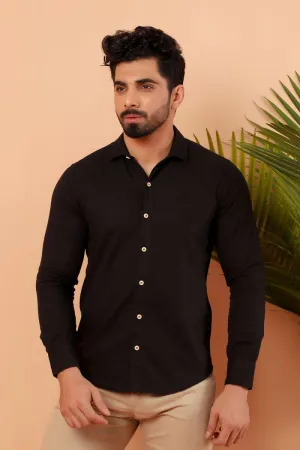Black Casual Shirt FS Slim Fit