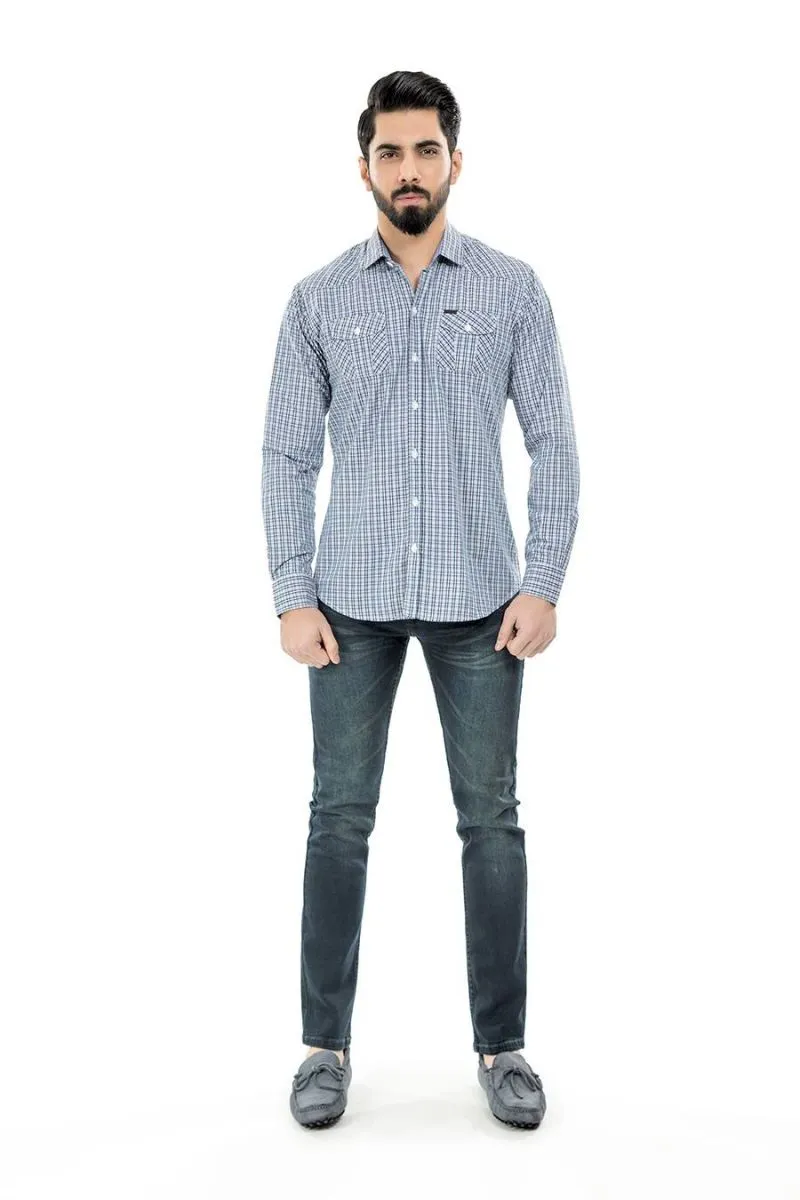 Blue Casual Shirt FS Regular Fit