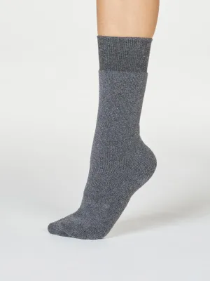 Bobbie Cushioned Organic Cotton Walker Socks in Grey by Thought, Size 4- 7