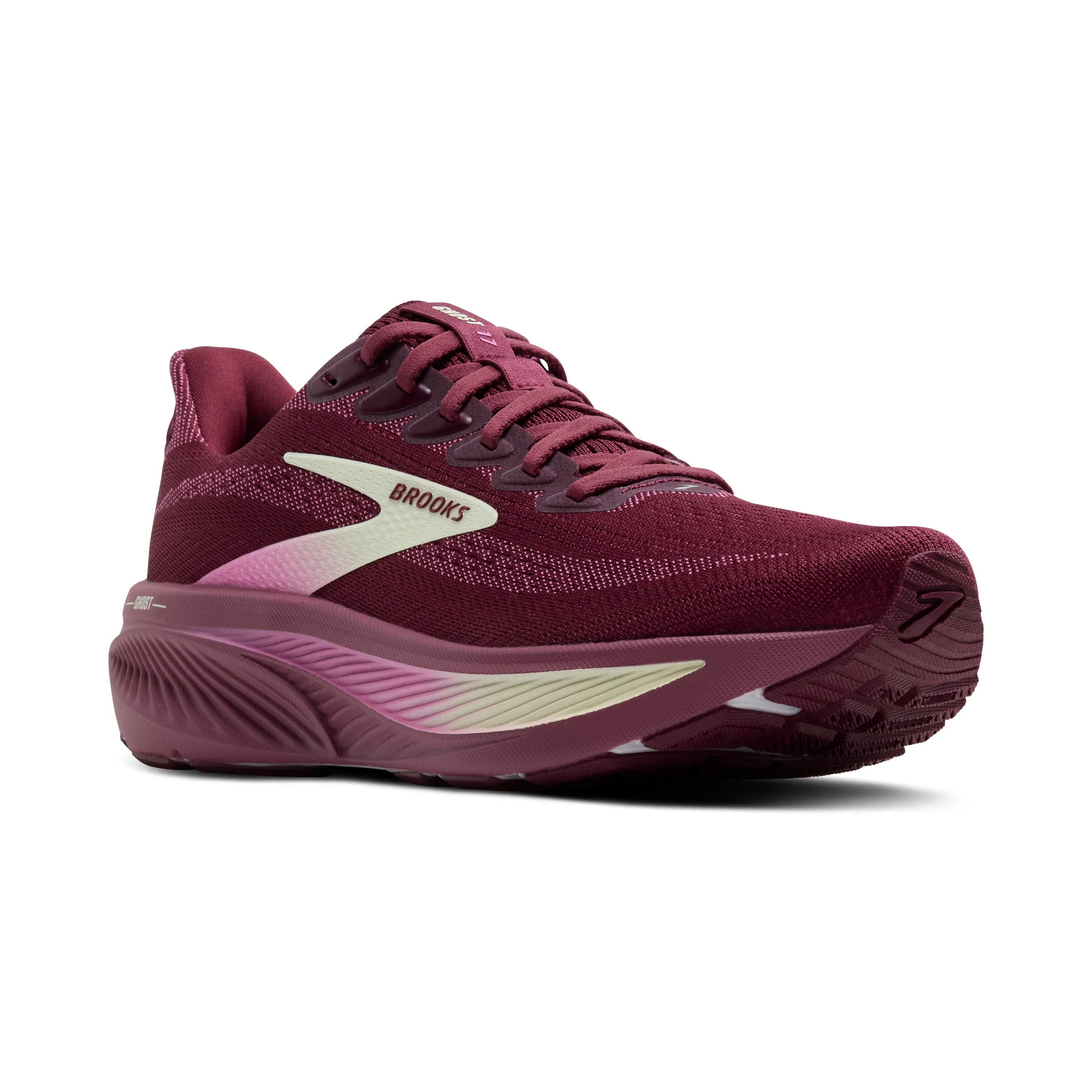 Brooks | Ghost 17 | Women's | Burgundy/Pink/Green