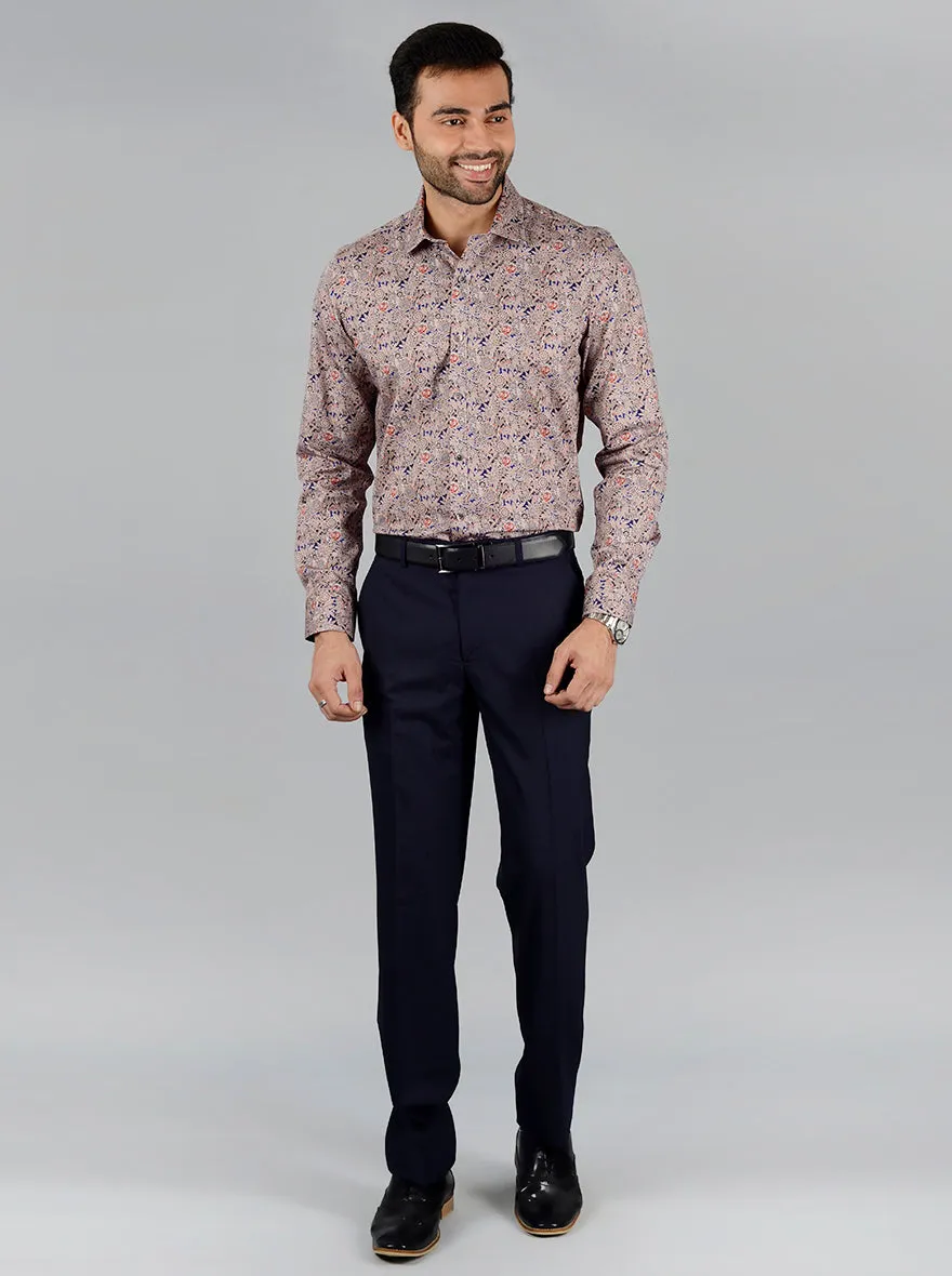 Brown Printed Slim Fit Party Wear shirt | Wyre