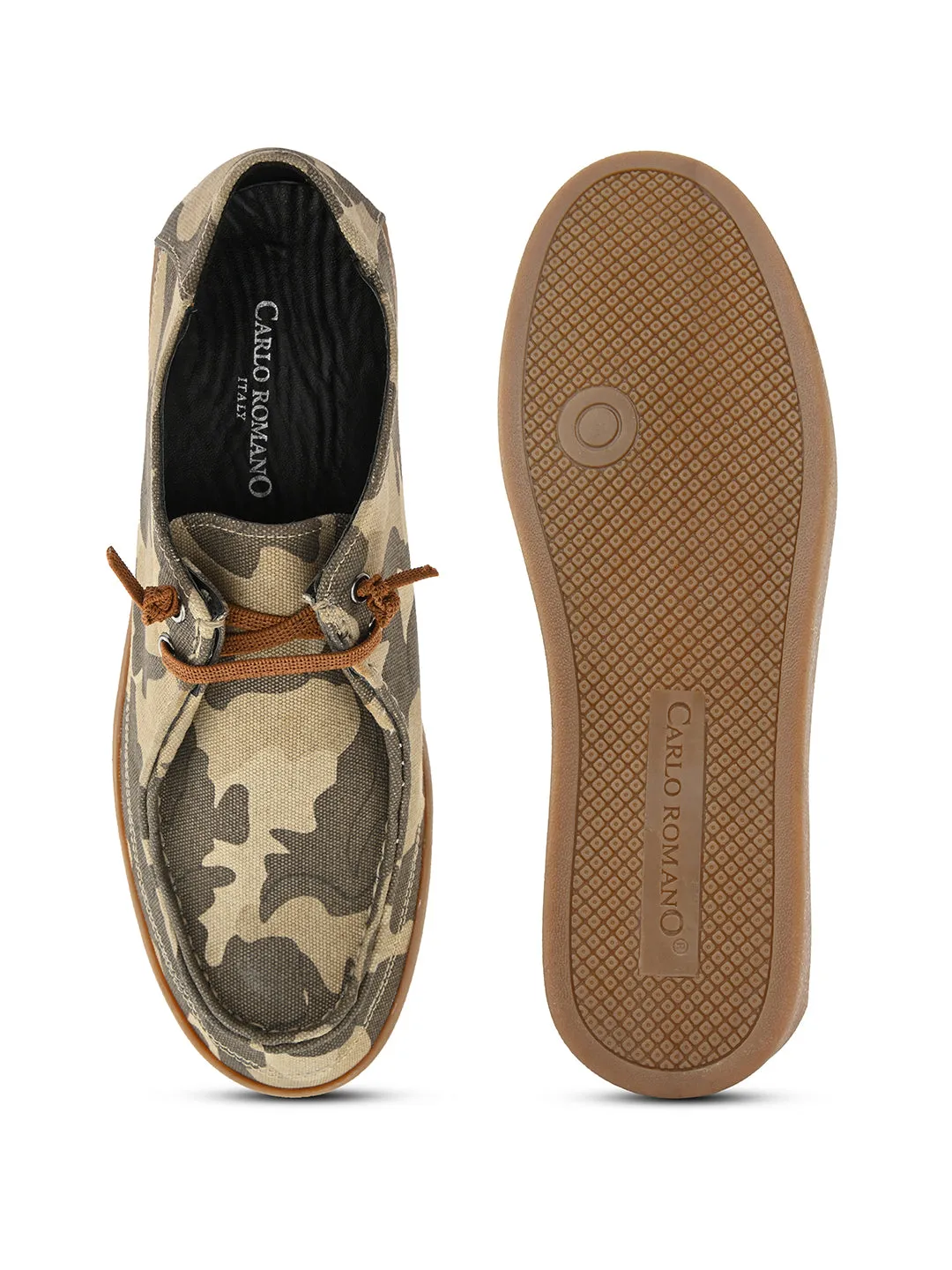 CARLO ROMANO BY WASAN ARMY LOOK MOCCASIN SHOE FOR MEN