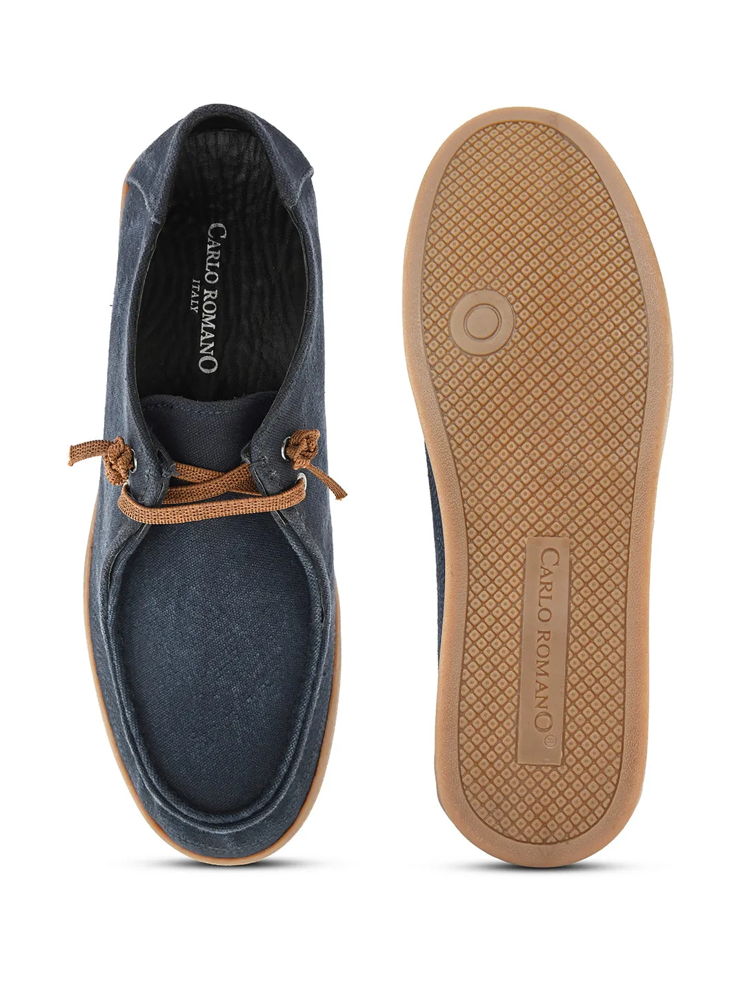 CARLO ROMANO BY WASAN DENIM BLUE MOCCASIN SHOE FOR MEN