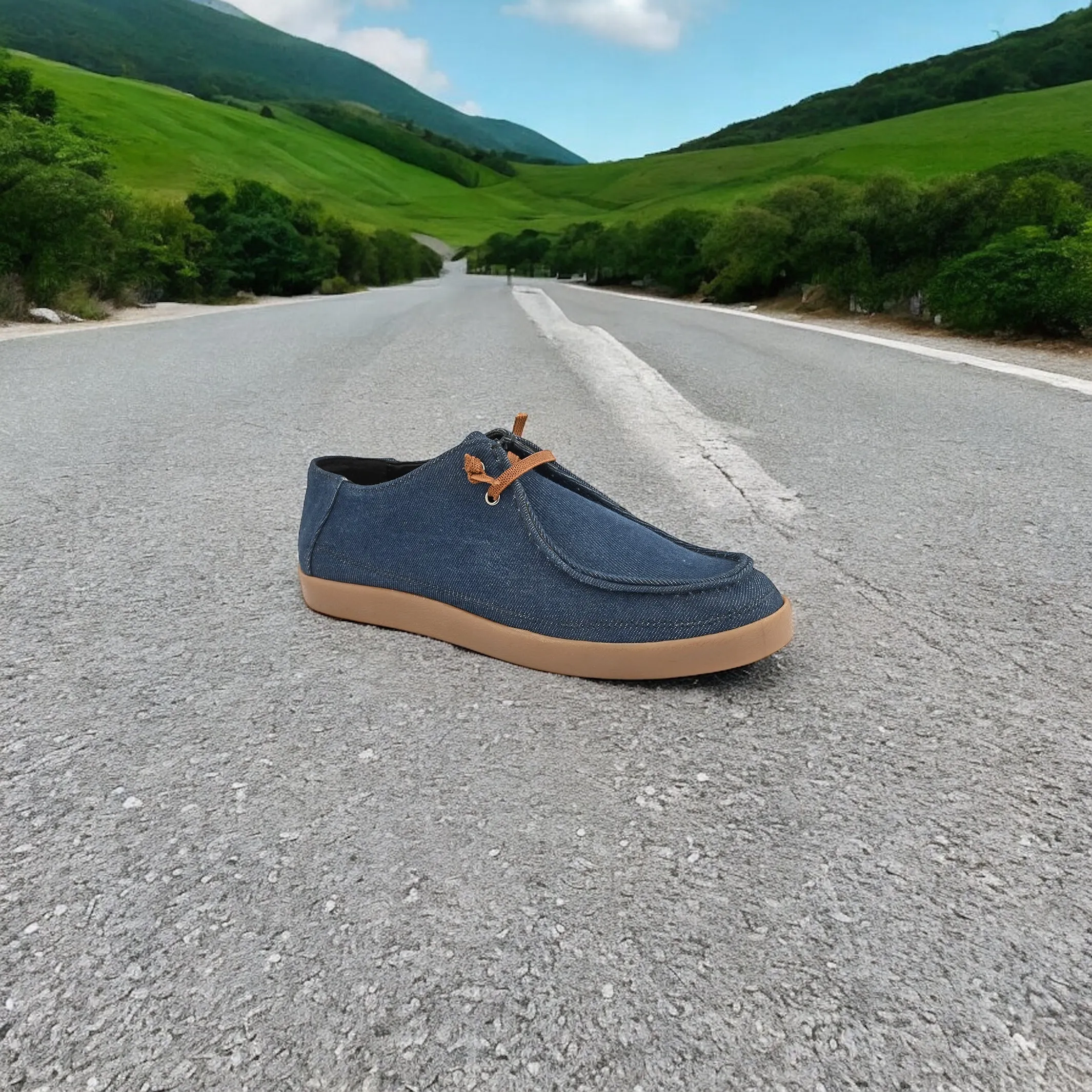 CARLO ROMANO BY WASAN DENIM BLUE MOCCASIN SHOE FOR MEN