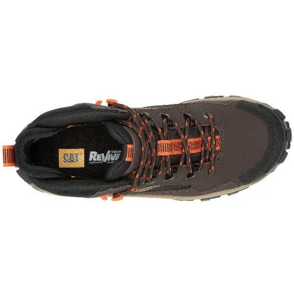 Cat Men's Invader Mid Vent Composite Toe Slip Resistant Work Boot -Coffee- P91663